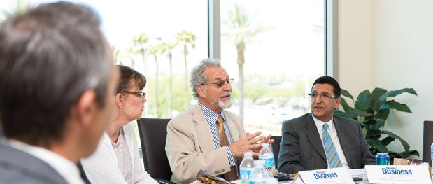 Insurance executives across the state met at the Las Vegas offices of City National Bank to discuss the challenges in their industry.