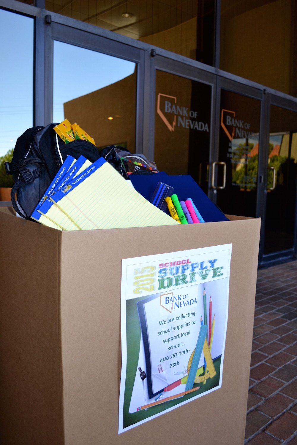 The 2015 Bank of Nevada School Supply Drive lets employees, customers, and general public provide the supplies many students will need this school year.