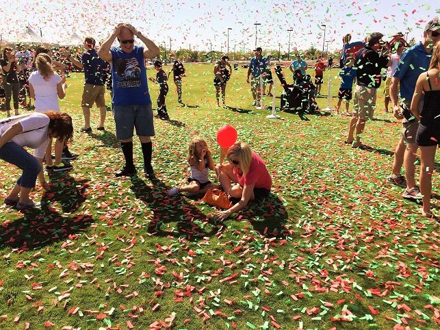 Free ice cream, a new park, a petting zoo and confetti at the Sunny 106.5 Ice Cream Sunday and grand opening of Huckleberry Park.