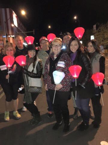 Lisa Escobar, walked with family and friends on November 7 during the Leukemia & Lymphoma Society's Light the Night Walk in honor of her mom.