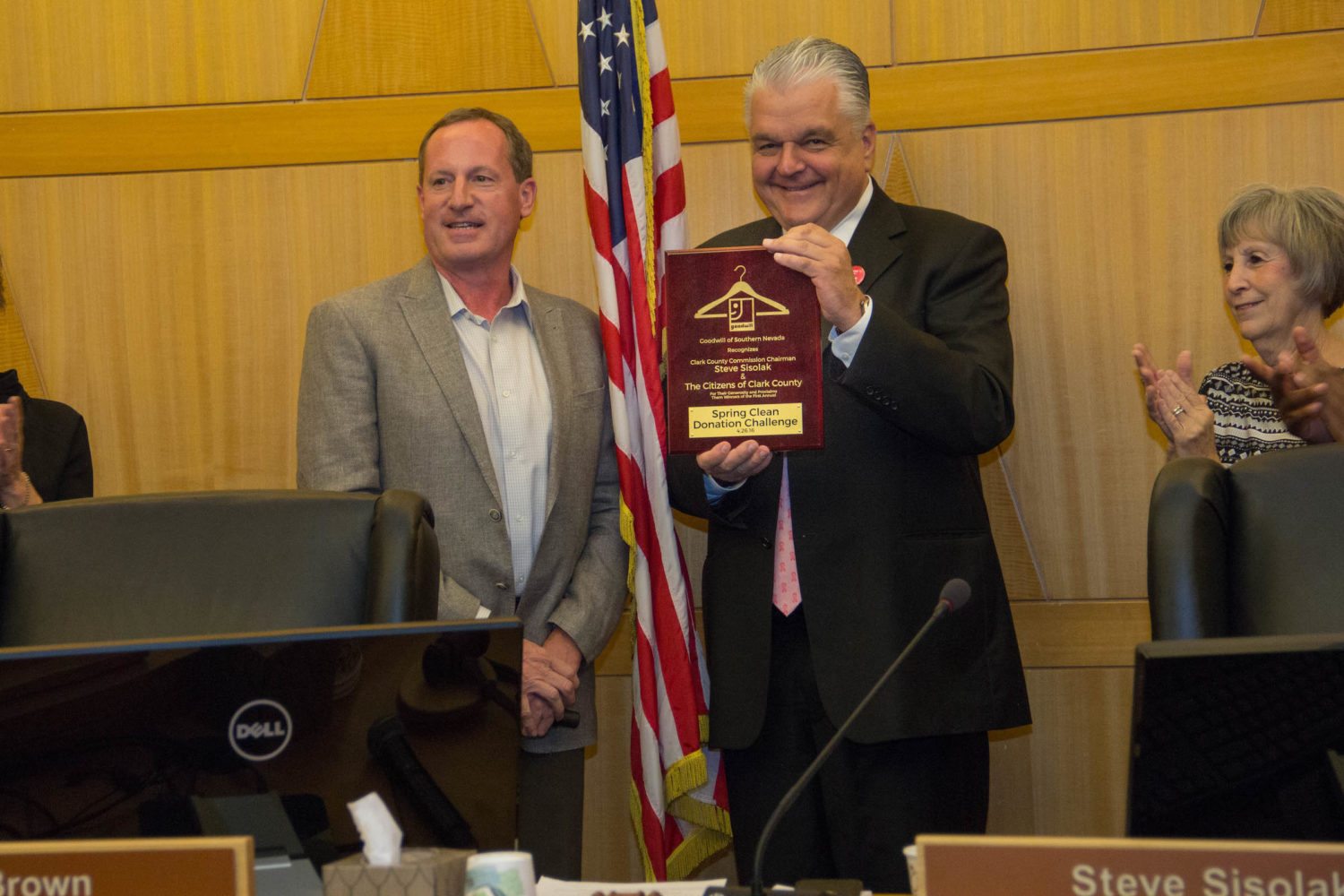 Clark County Commission Chairman Steve Sisolak is the official winner of Goodwill of Southern Nevada’s “Spring Clean for Goodwill Challenge.”