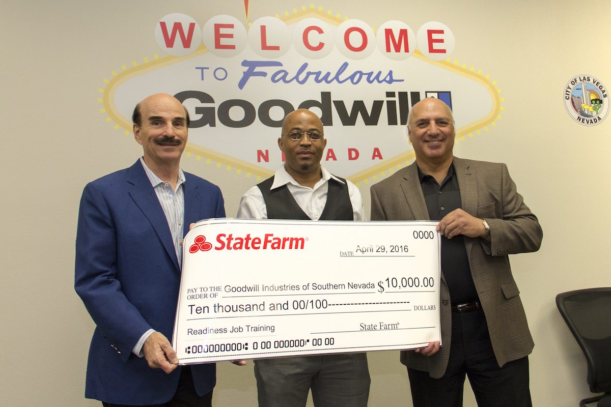 Goodwill of Southern Nevada is honored to receive a $10,000 State Farm Good Neighbor grant from State Farm Insurance to help fund life changing work.