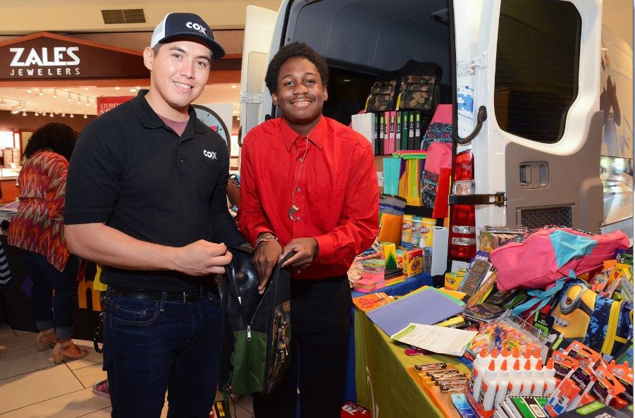 Cox employees presented loads of school supplies to youth members of Nevada Partnership for Homeless Youth (NPHY) and Olive Crest Family Resource Center.