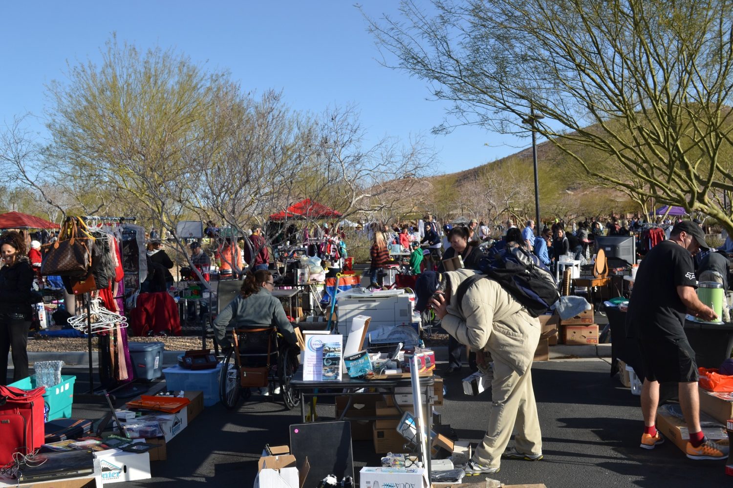 Community residents will be selling items throughout the Mountain’s Edge Master Planned Community and in Exploration Park on Saturday, Oct. 7