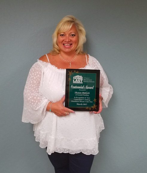The Nevada Rural Housing Authority (NRHA) awarded Shaun Bittick, senior loan officer at Summit Funding Inc. in Reno, the prestigious Centennial Award