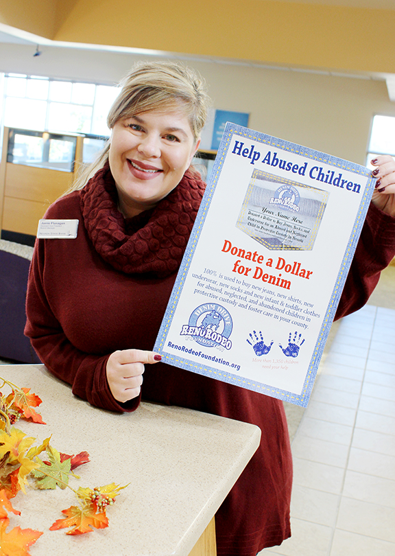 Nevada State Bank is collecting new denim clothing, socks, and underwear for the annual Reno Rodeo Foundation Denim Drive from Nov. 13 through Dec. 31.