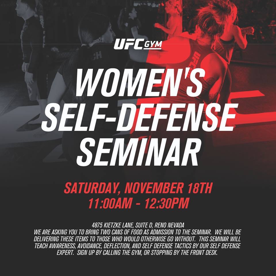 Join UFC GYM Reno on Saturday, November 18th for their very first food drive to give thanks to our community.
