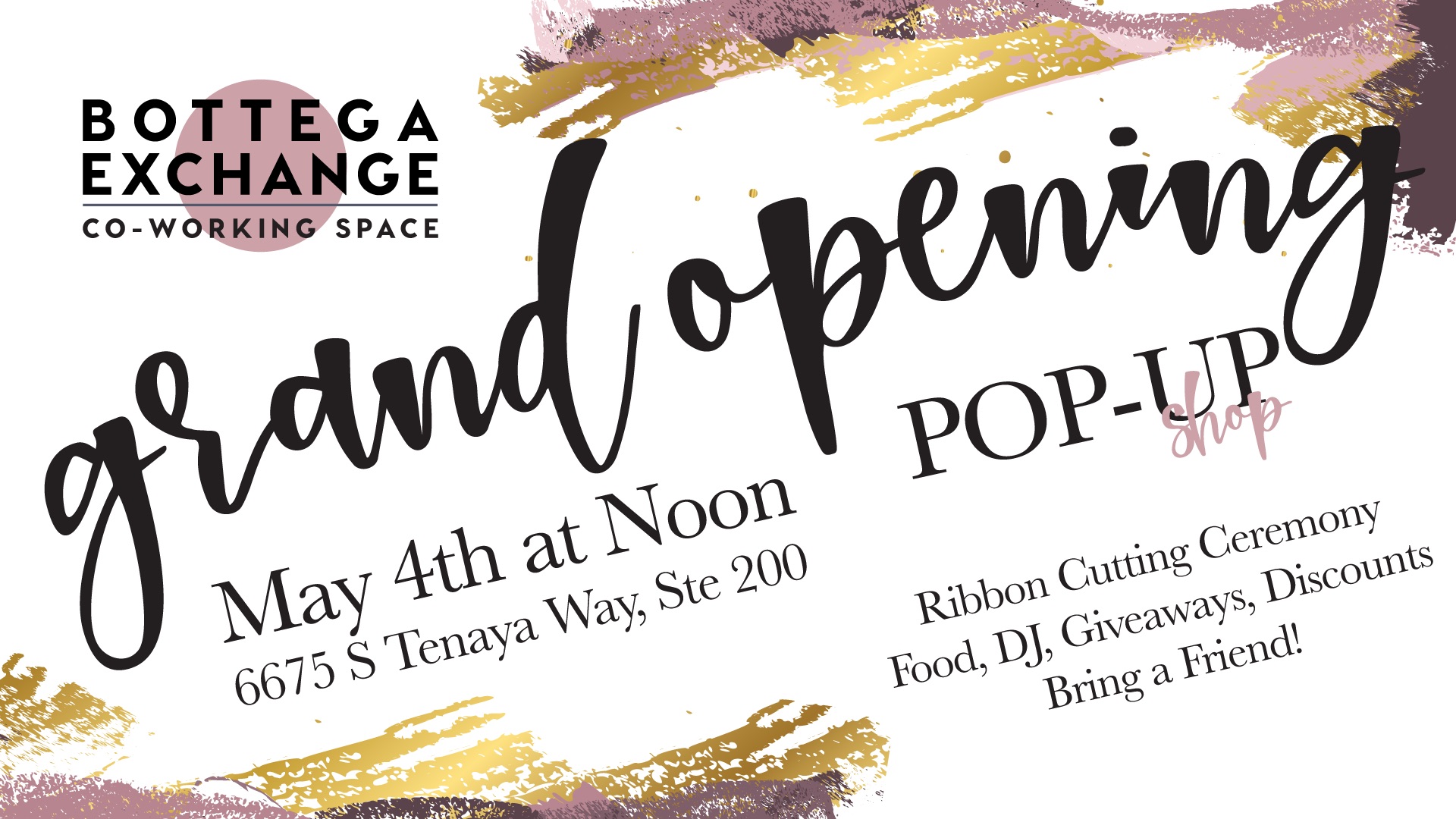 BE grand opening flyer
