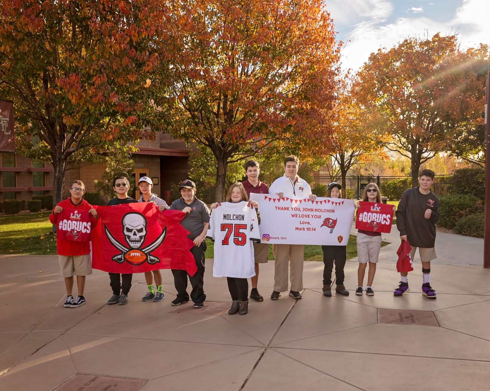 Mark 10:14 students in Bucs gear med res-8a280082